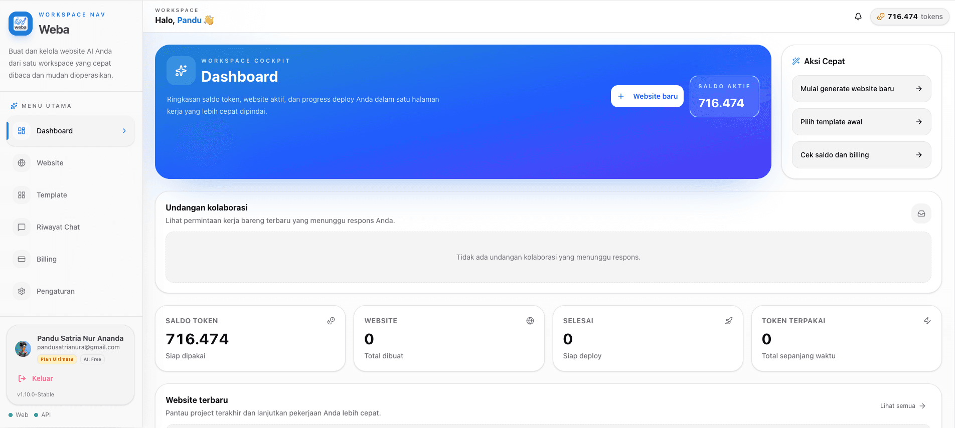 Dasbor screenshot