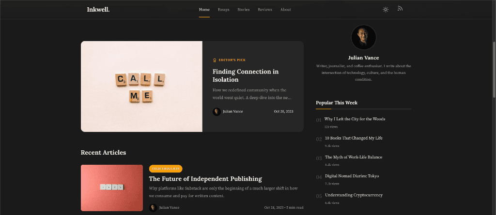 Inkwell — Personal Blog