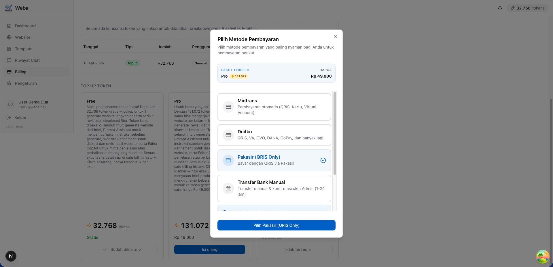 Proses pembayaran di aplikasi e-wallet/M-banking